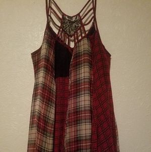 Wet Seal Skinny Strap Plaid Dress